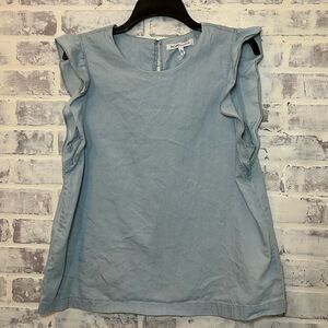 EUC BCBGeneration light denim blue flutter sleeve flowy top, women’s Large